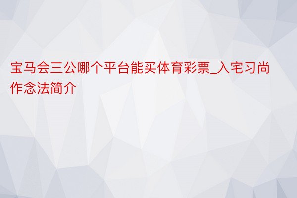 宝马会三公哪个平台能买体育彩票_入宅习尚作念法简介