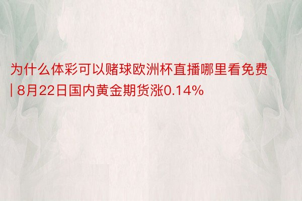 为什么体彩可以赌球欧洲杯直播哪里看免费 | 8月22日国内黄金期货涨0.14%